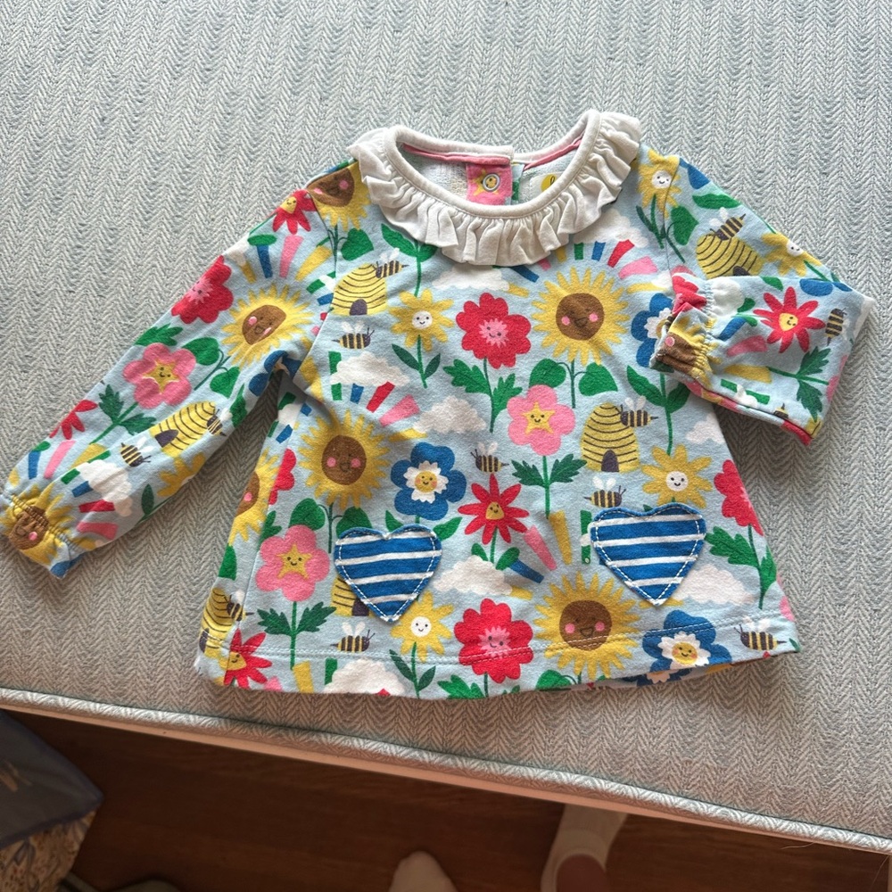 Mini Boden Colorful Floral Long Sleeve Tee